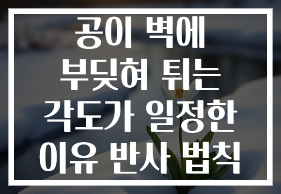 공이 벽에 부딪혀 튀는 각도가 일정한 이유 반사 법칙
