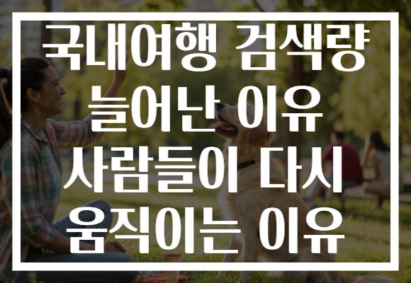 국내여행 검색량 늘어난 이유 사람들이 다시 움직이는 이유