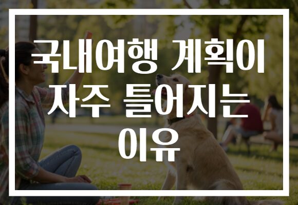 국내여행 계획이 자주 틀어지는 이유