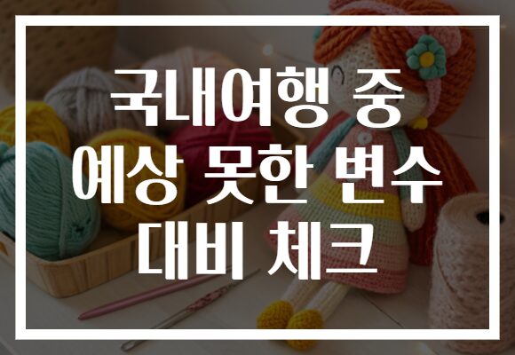 국내여행 중 예상 못한 변수 대비 체크