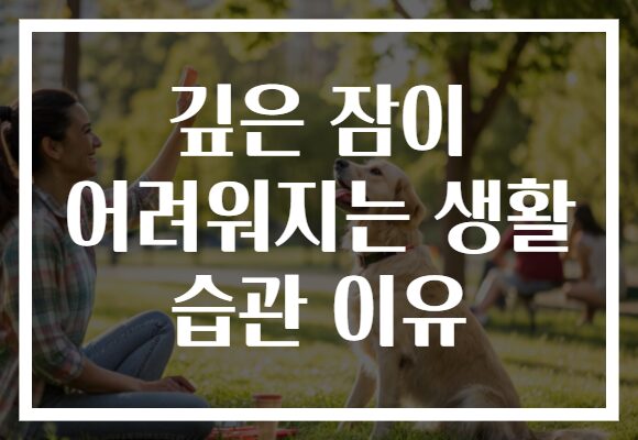 깊은 잠이 어려워지는 생활 습관 이유