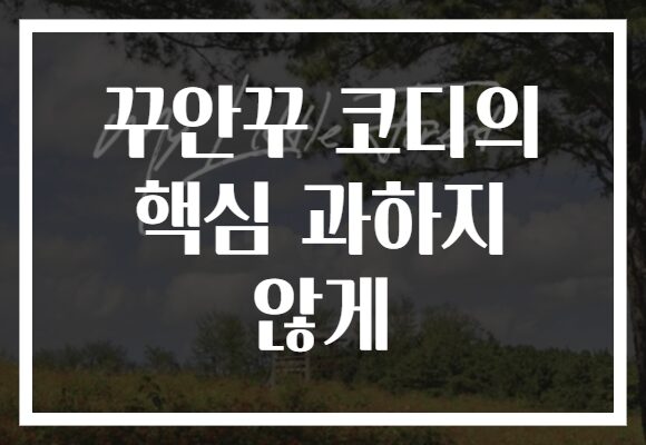 꾸안꾸 코디의 핵심 과하지 않게