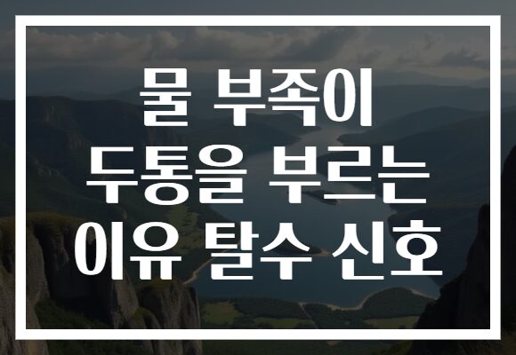 물 부족이 두통을 부르는 이유 탈수 신호