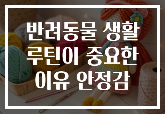 반려동물 생활 루틴이 중요한 이유 안정감