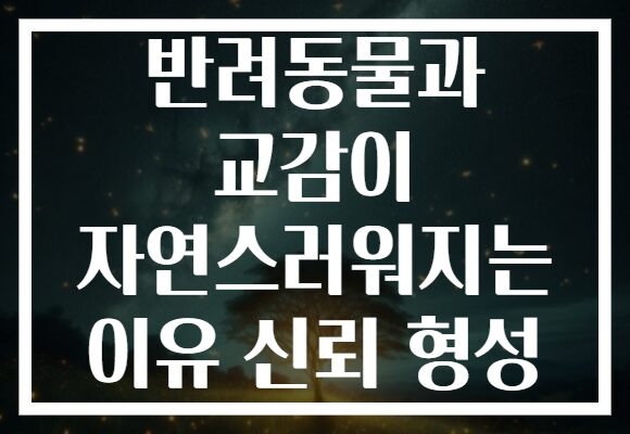 반려동물과 교감이 자연스러워지는 이유 신뢰 형성