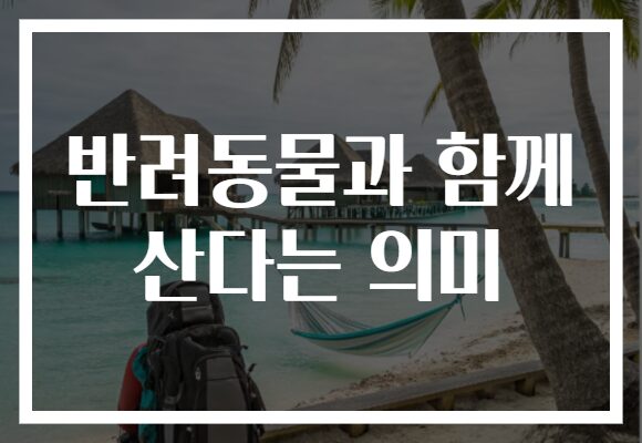 반려동물과 함께 산다는 의미