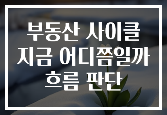 부동산 사이클 지금 어디쯤일까 흐름 판단