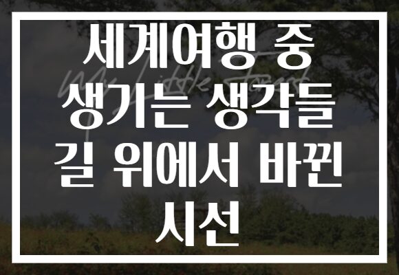 세계여행 중 생기는 생각들 길 위에서 바뀐 시선