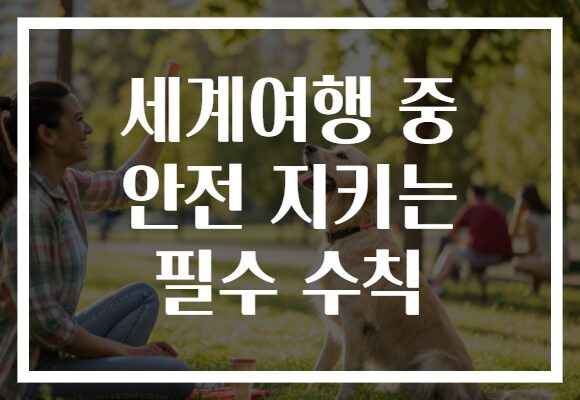 세계여행 중 안전 지키는 필수 수칙