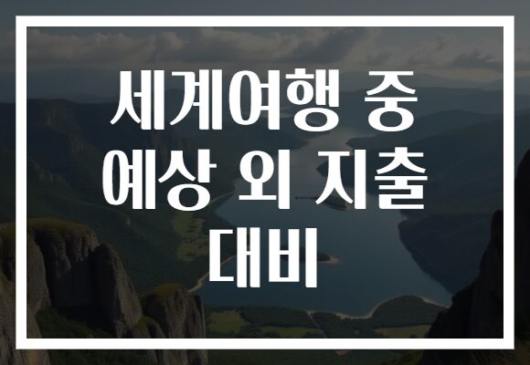 세계여행 중 예상 외 지출 대비
