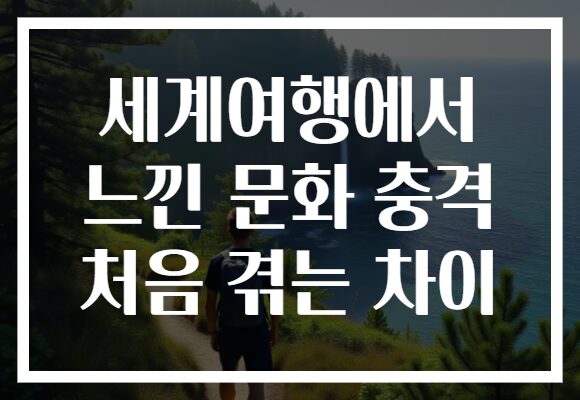 세계여행에서 느낀 문화 충격 처음 겪는 차이