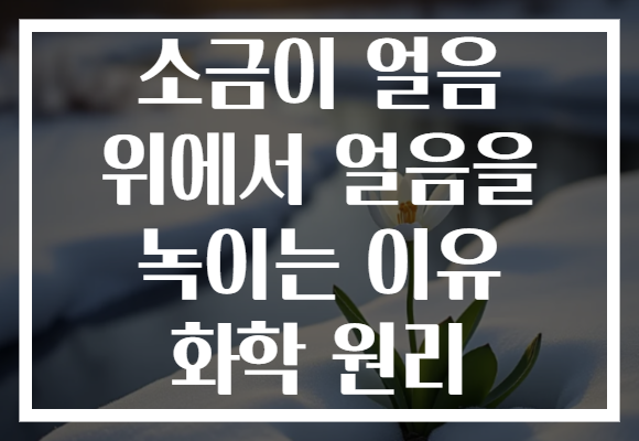 소금이 얼음 위에서 얼음을 녹이는 이유 화학 원리