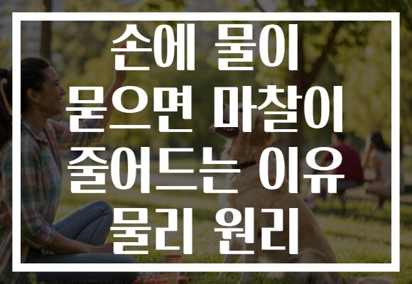 손에 물이 묻으면 마찰이 줄어드는 이유 물리 원리