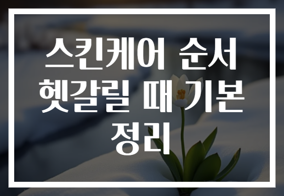 스킨케어 순서 헷갈릴 때 기본 정리