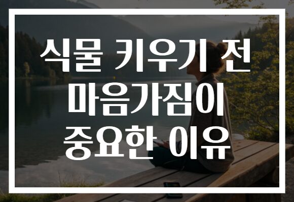 식물 키우기 전 마음가짐이 중요한 이유