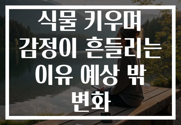 식물 키우며 감정이 흔들리는 이유 예상 밖 변화