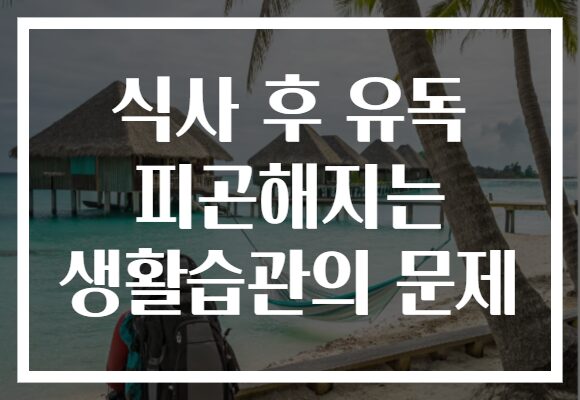 식사 후 유독 피곤해지는 생활습관의 문제