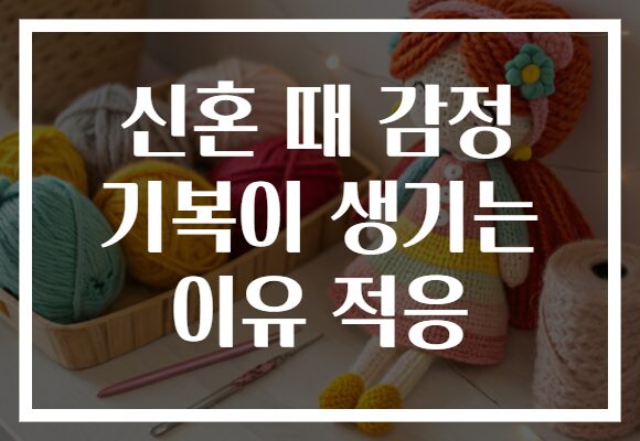 신혼 때 감정 기복이 생기는 이유 적응