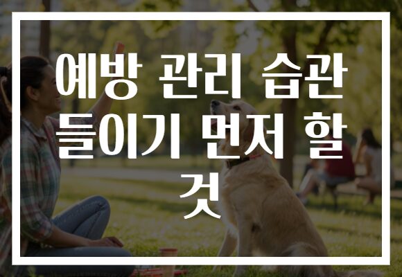 예방 관리 습관 들이기 먼저 할 것