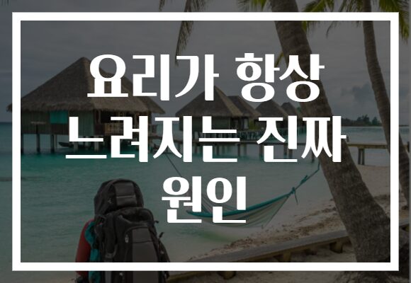 요리가 항상 느려지는 진짜 원인