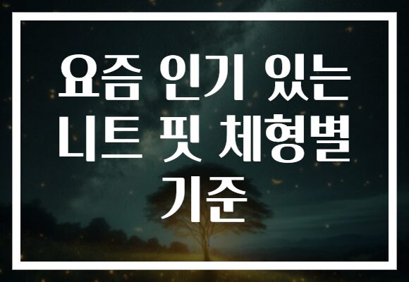 요즘 인기 있는 니트 핏 체형별 기준