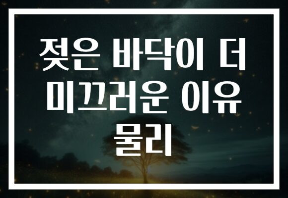 젖은 바닥이 더 미끄러운 이유 물리