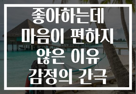 좋아하는데 마음이 편하지 않은 이유 감정의 간극