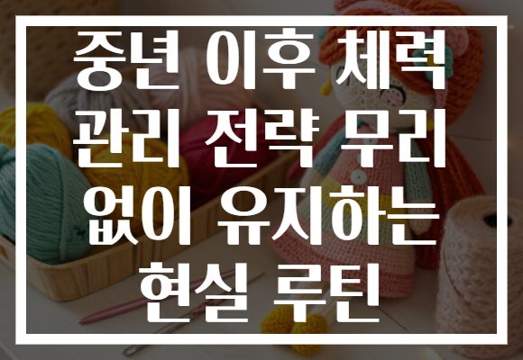 중년 이후 체력 관리 전략 무리 없이 유지하는 현실 루틴