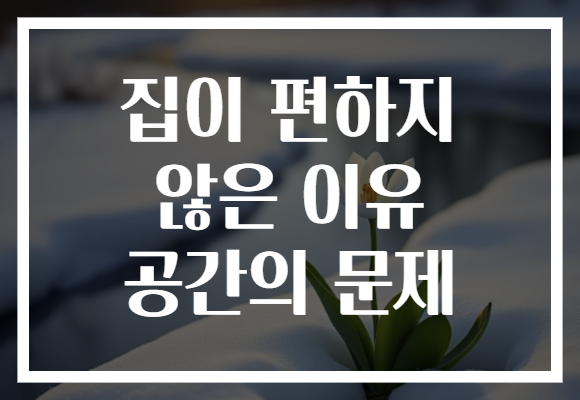 집이 편하지 않은 이유 공간의 문제