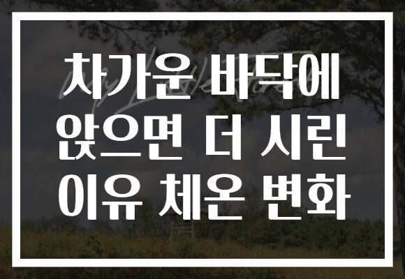 차가운 바닥에 앉으면 더 시린 이유 체온 변화