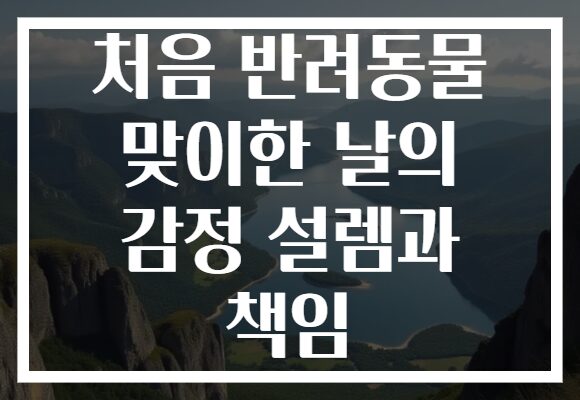 처음 반려동물 맞이한 날의 감정 설렘과 책임