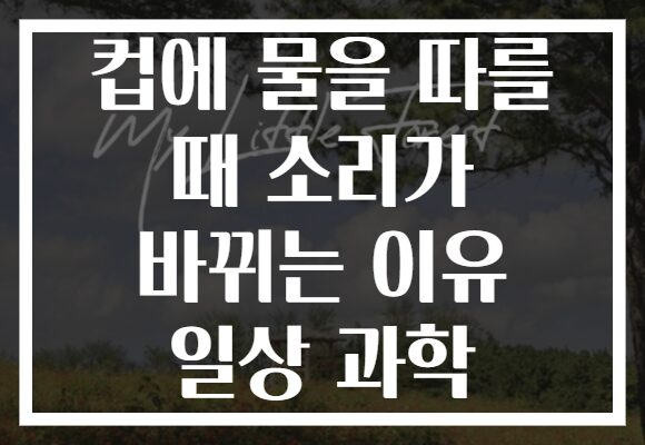 컵에 물을 따를 때 소리가 바뀌는 이유 일상 과학