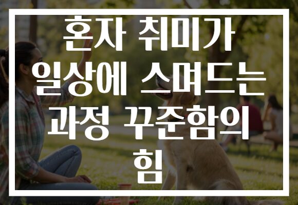 혼자 취미가 일상에 스며드는 과정 꾸준함의 힘