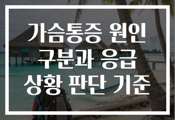 가슴통증 원인 구분과 응급 상황 판단 기준