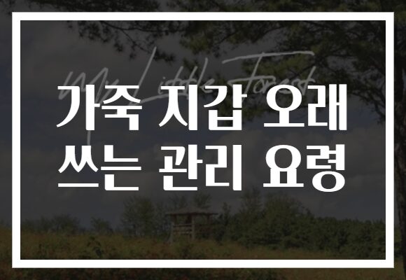 가죽 지갑 오래 쓰는 관리 요령