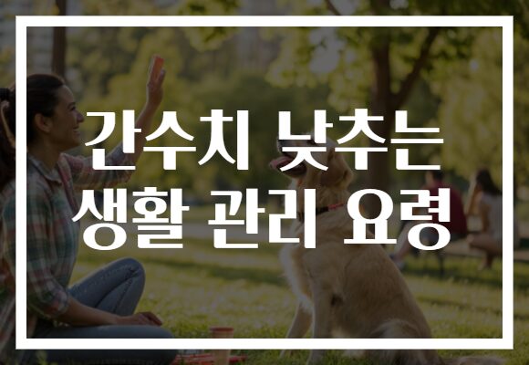 간수치 낮추는 생활 관리 요령