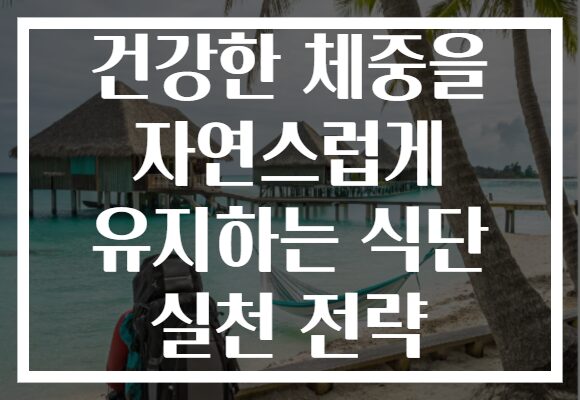 건강한 체중을 자연스럽게 유지하는 식단 실천 전략