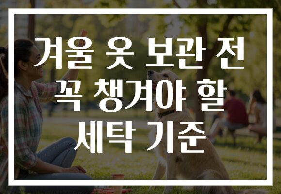 겨울 옷 보관 전 꼭 챙겨야 할 세탁 기준