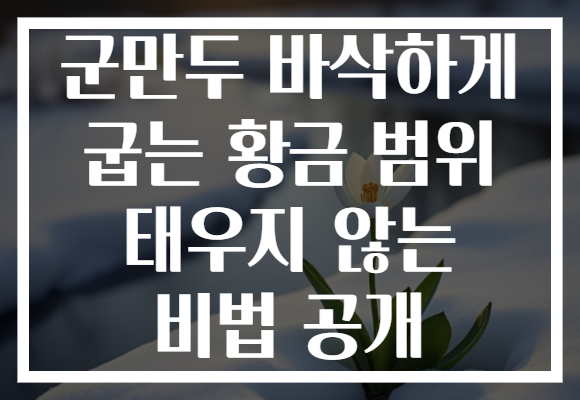 군만두 바삭하게 굽는 황금 범위 태우지 않는 비법 공개