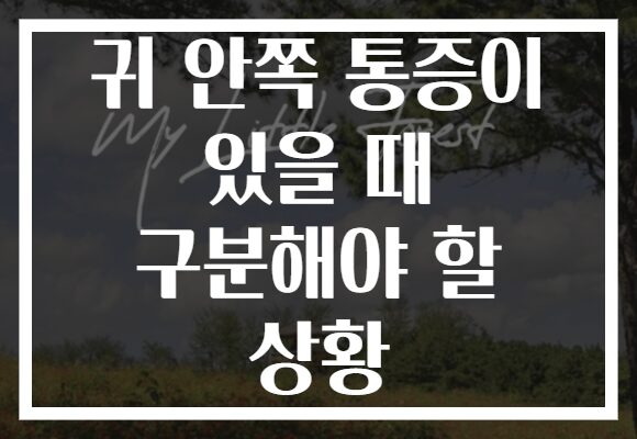 귀 안쪽 통증이 있을 때 구분해야 할 상황