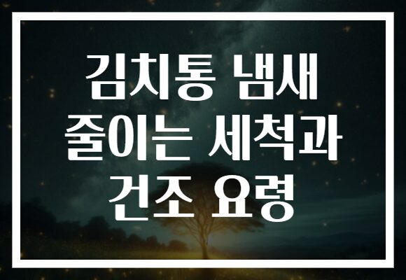 김치통 냄새 줄이는 세척과 건조 요령