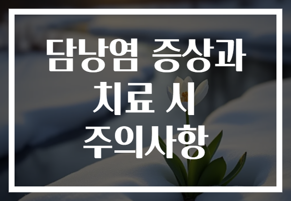 담낭염 증상과 치료 시 주의사항