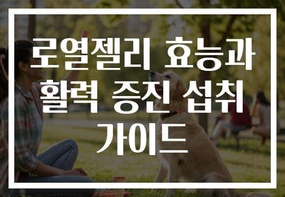 로열젤리 효능과 활력 증진 섭취 가이드
