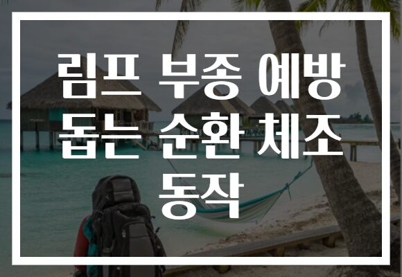 림프 부종 예방 돕는 순환 체조 동작