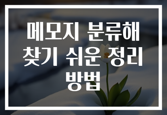 메모지 분류해 찾기 쉬운 정리 방법