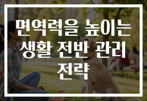 면역력을 높이는 생활 전반 관리 전략