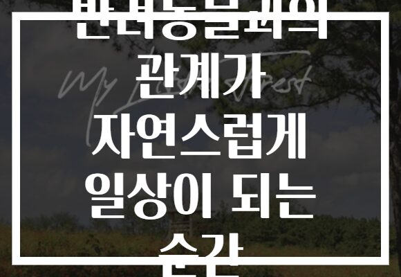 반려동물과의 관계가 자연스럽게 일상이 되는 순간