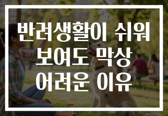 반려생활이 쉬워 보여도 막상 어려운 이유