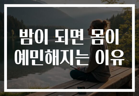 밤이 되면 몸이 예민해지는 이유