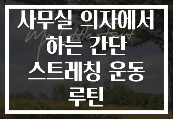 사무실 의자에서 하는 간단 스트레칭 운동 루틴